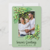 Berries en Greens kerstfoto Feestdagenkaart (Voorkant)