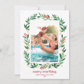 Berries en Greens Merry-kerstfoto Feestdagenkaart (Voorkant)