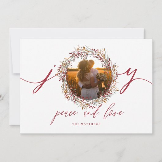 Berries en Joy Holiday-fotokaart Feestdagenkaart (Voorkant)