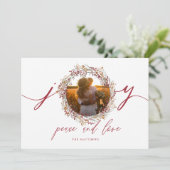 Berries en Joy Holiday-fotokaart Feestdagenkaart (Staand voorkant)