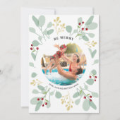 Berries en kerstfoto met Eucalyptus Feestdagenkaart (Voorkant)