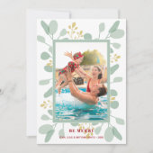 Berries en kerstfoto met Eucalyptus Feestdagenkaart (Voorkant)