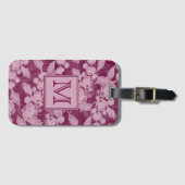Berries en Paarse bloesems Floral Monogram Bagagelabel (Voorkant (horizontaal))