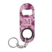 Berries en Paarse bloesems Floral Monogram Mini Flessenopener (Voorkant)