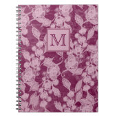 Berries en Paarse bloesems Floral Monogram Notitieboek (Voorkant)