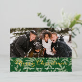 Berries en sterren kerstfeestdag Kaart Folie (Staand Voorkant)