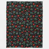 Berries en winterblad Plant laat naadloos patroon Fleece Deken (Voorkant)