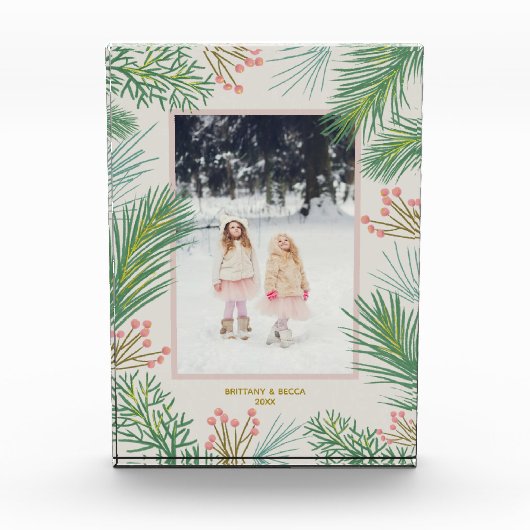 Berries Evergreens - Aangepast fotoblok voor kerst (Voorkant)