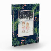 Berries Evergreens Kerstmis - Aangepaste marine bl Fotoblokken (Links)