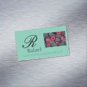 Berries Fruit Elegant Name Monogram Business Magnetisch Visitekaartje (Voorbeeld)