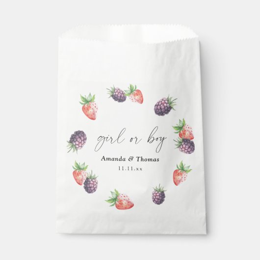Berries Geslacht onthullen. Meisje of Jongen Bedankzakje (Voorkant)