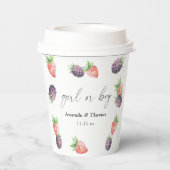 Berries Geslacht onthullen. Meisje of Jongen Papieren Bekers (Achterkant)