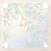 Berries & Greenery | Merry Christmas Glazen Onderzetter (Achterkant)