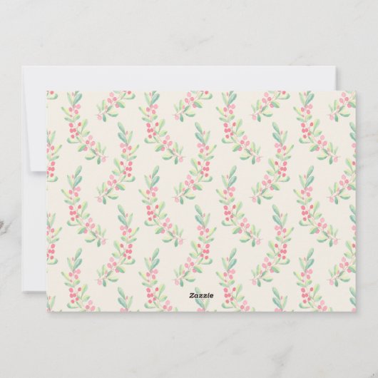 Berries Greenery Wreath kerstfoto Feestdagenkaart (Achterkant)