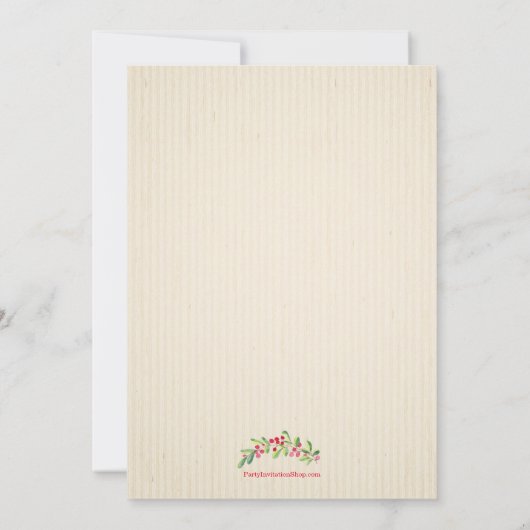 Berries Greenery Wreath Save the Date (Achterkant)