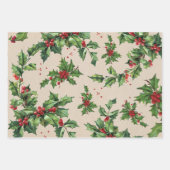 Berries, Holly, olievlek en Stippen op Kraft Inpakpapier Vel (Voorkant)