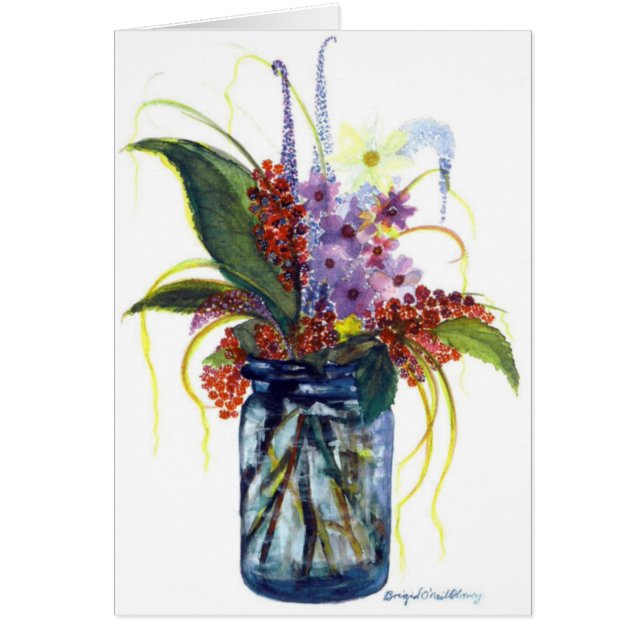 "Berries in a Blue Jar" van Brigid O'Neill Hovey (Voorkant)