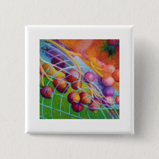 Berries-in-a-net Vierkante Button 5,1 Cm (Voorkant)