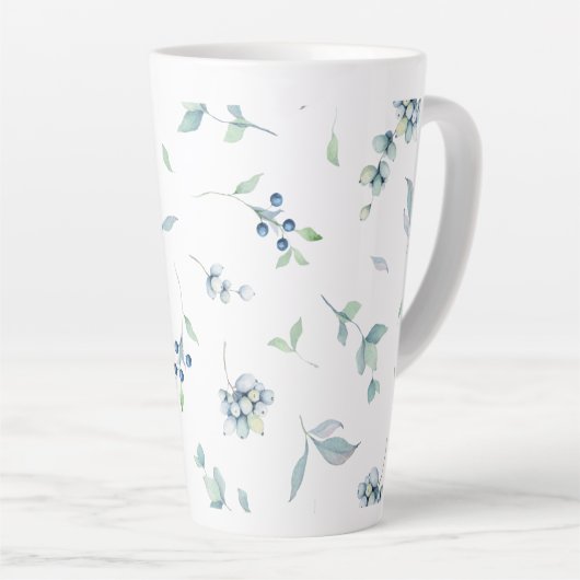 Berries Kerstwinter Greens Elegant Latte Mok (Rechterhoek)