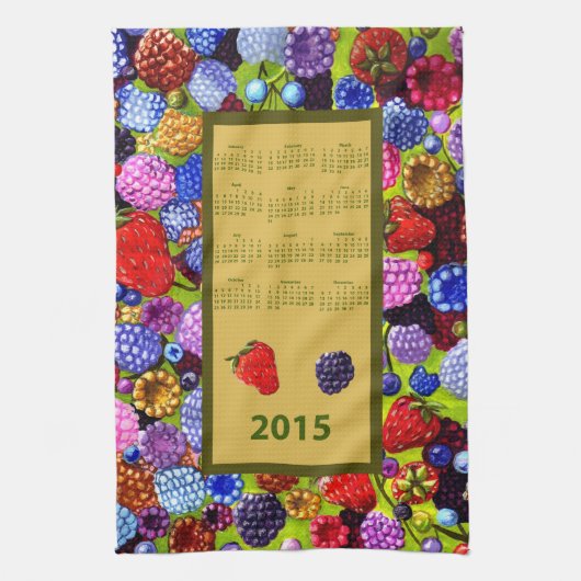 Berries keukenkeukenhanddoek 2015 kalender theedoek (Verticaal)