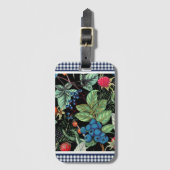 Berries Medley over Country Gingham Bagagelabel (Voorkant (verticaal))