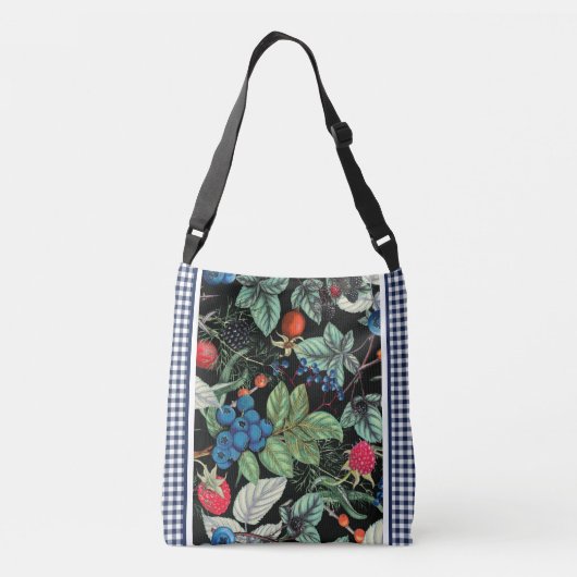 Berries Medley over Country Gingham Crossbody Tas (Achterkant)