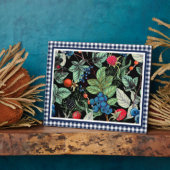 Berries Medley over Country Gingham Fotoplaat (Zijkant)