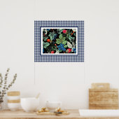 Berries Medley over Country Gingham Poster (Keuken)