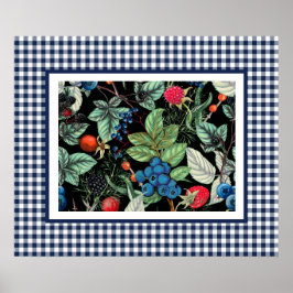 Berries Medley over Country Gingham Poster
