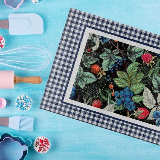 Berries Medley over Country Gingham Snijplank
