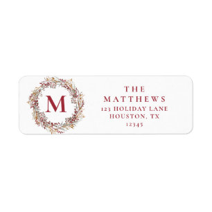 Berries Monogram Vakantie Retouradres Etiket