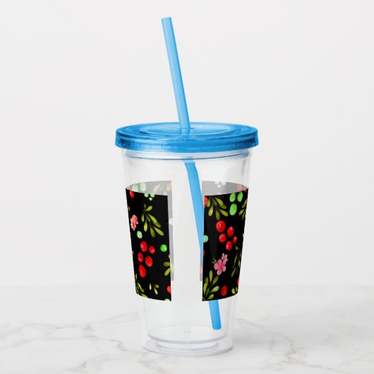 Berries Pattern Acryl Drinkbeker (Links)