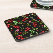 Berries Pattern Bier Onderzetter (Linkerzijde)