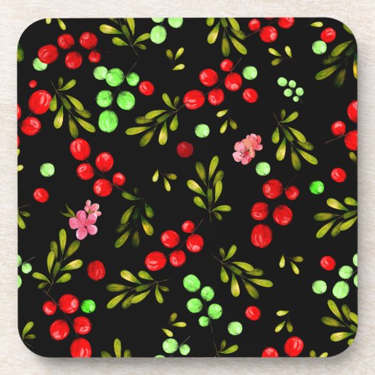 Berries Pattern Bier Onderzetter (Voorkant)