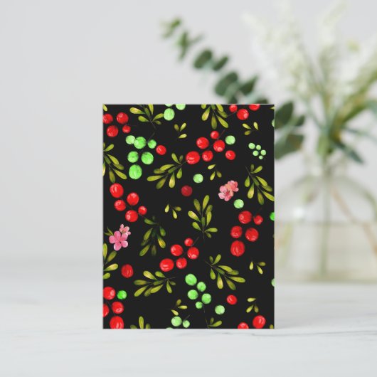 Berries Pattern Briefkaart (Staand voorkant)
