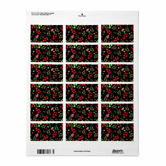 Berries Pattern Etiket (Full Sheet)