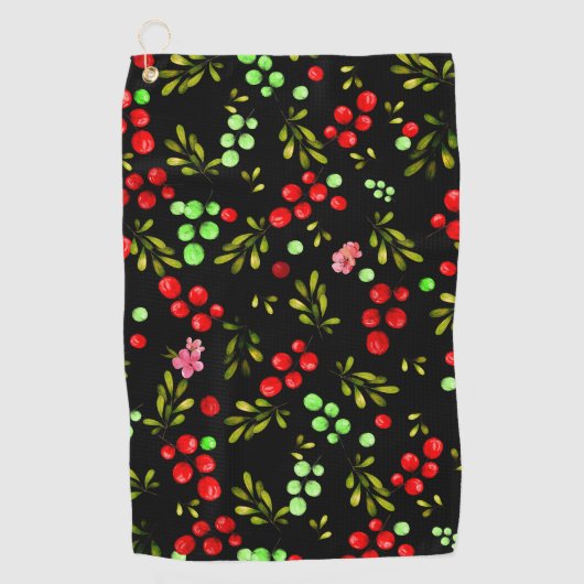 Berries Pattern Golfhanddoek (Voorkant)