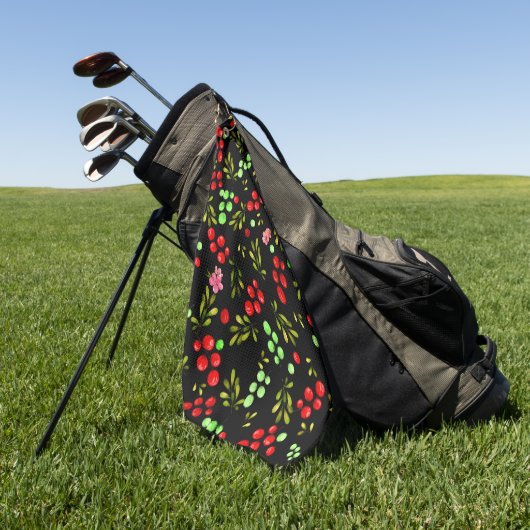 Berries Pattern Golfhanddoek (Groen)