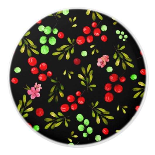 Berries Pattern Keramische Knop (Voorkant)
