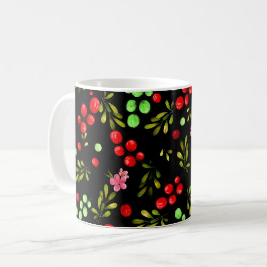 Berries Pattern Koffiemok (Voorkant links)