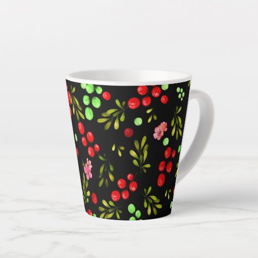 Berries Pattern Latte Mok (Rechterhoek)