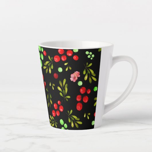 Berries Pattern Latte Mok (Rechts)