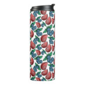 Berries Pattern monogram tumbler Thermosbeker (Gedraaid links)