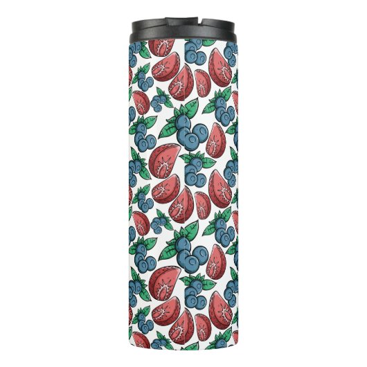 Berries Pattern monogram tumbler Thermosbeker (Achterkant)