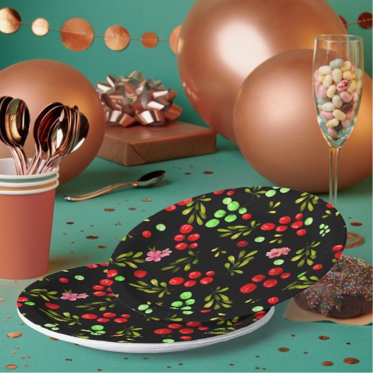 Berries Pattern Papieren Bordje (Multi)