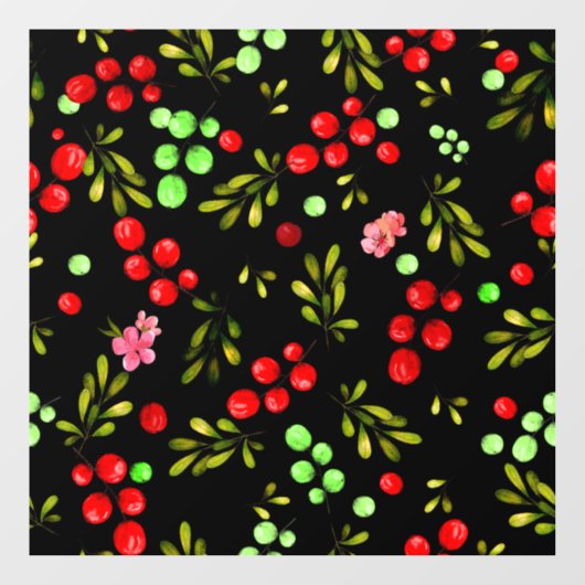Berries Pattern Raamsticker (Vel)
