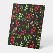 Berries Pattern Reclamebord Met Voetstuk (Voorkant)
