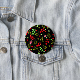 Berries Pattern Ronde Button 7,6 Cm