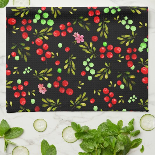 Berries Pattern Theedoek (Gevouwen)