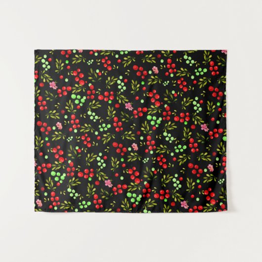 Berries Pattern Wandkleed (Voorkant (horizontaal))